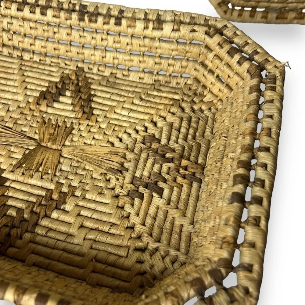 Matching Baskets -Set of 2- Wall Decor Catchall Raffia